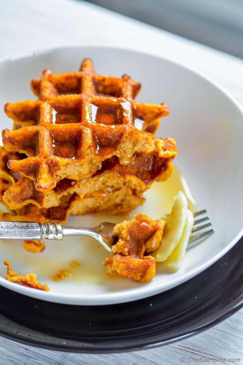 Healthy Sweet Potato Oats Waffles Recipe