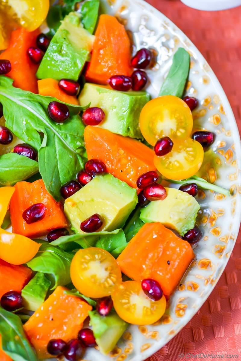 Ripe Papaya and Avocado Salad with Black Salt Dressing