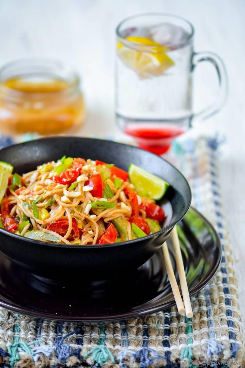 Noodles with ChiliLime Peanut Sauce Recipe