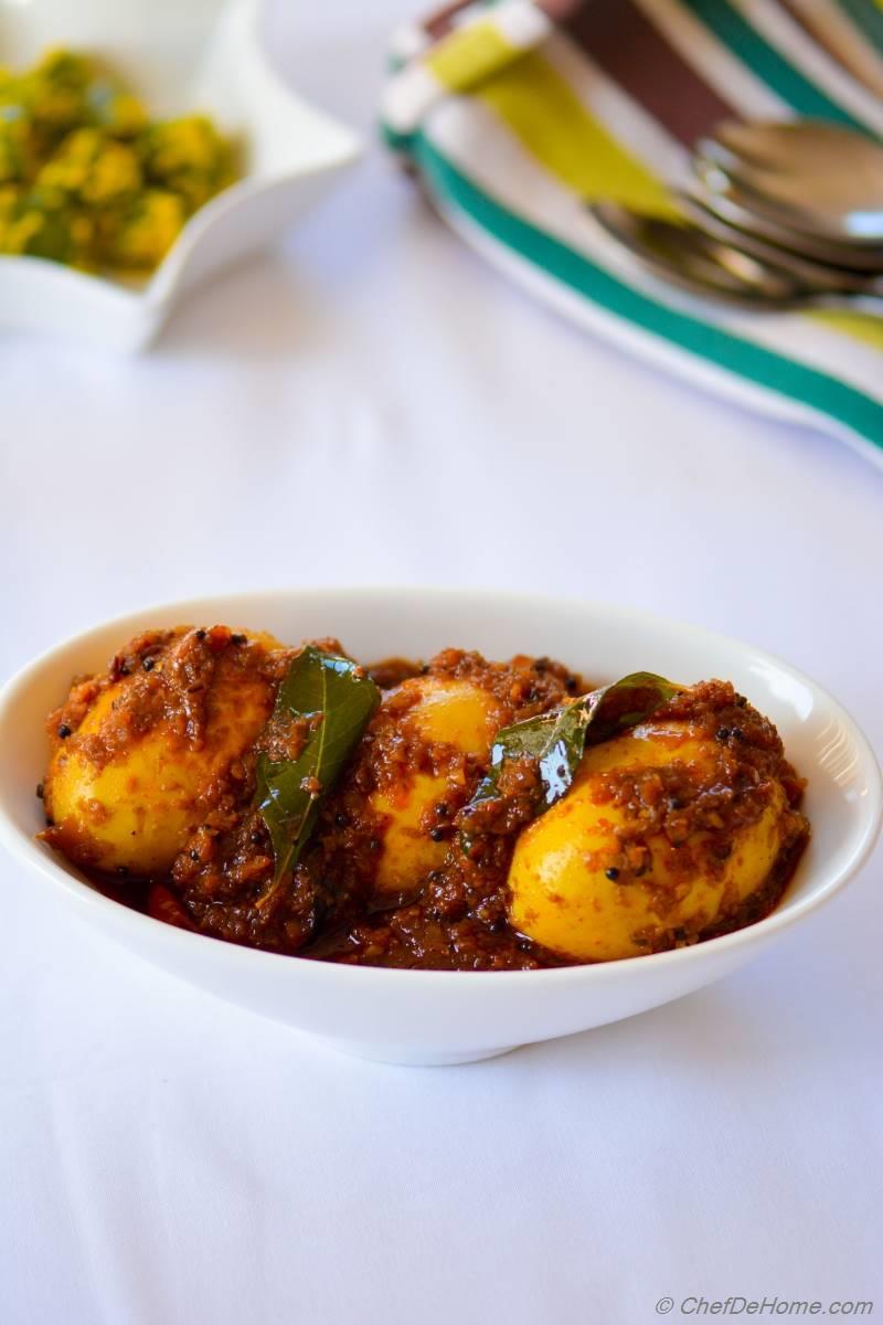 Andhra-Style Spicy Egg Curry Recipe | ChefDeHome.com