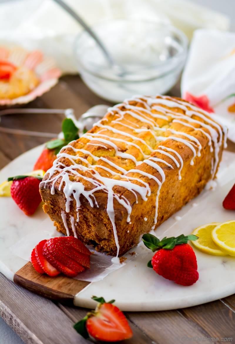 Lemon Strawberry Pound Cake Recipe