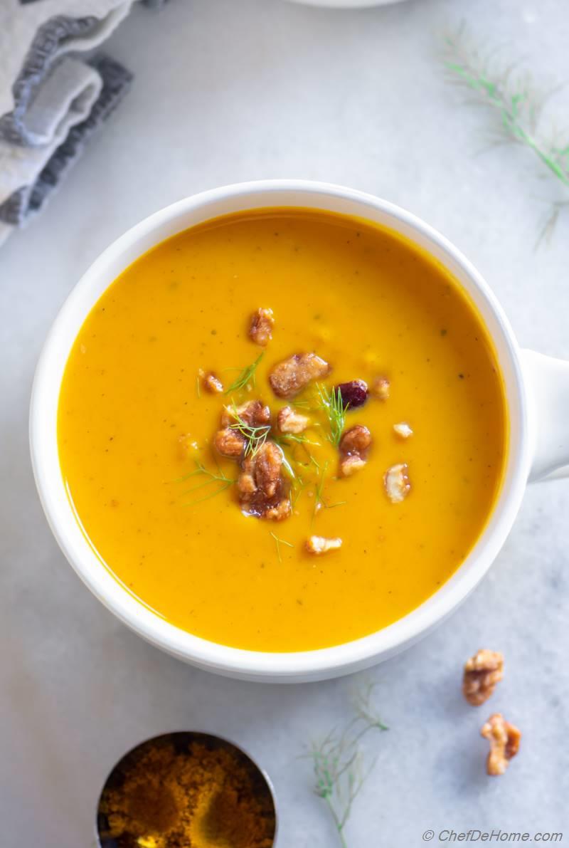 Creamy Curried Sweet Potato Soup with Coconut Milk - Vegan, Healthy ...