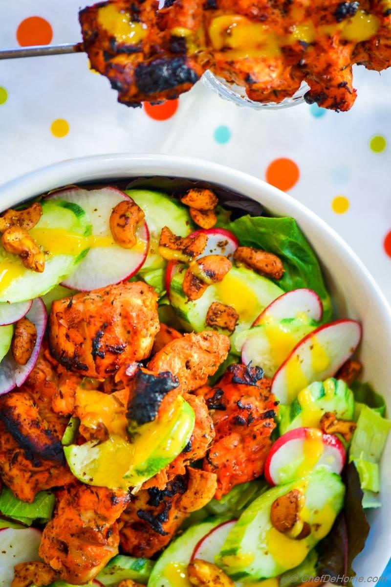 Indian Tandoori Chicken Salad Recipe | ChefDeHome.com