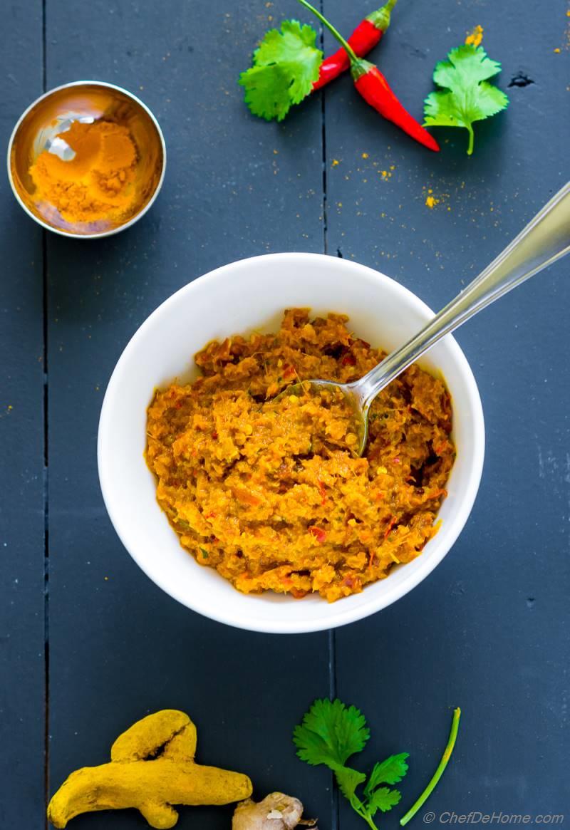 Homemade thai yellow curry paste recipe chefdehome